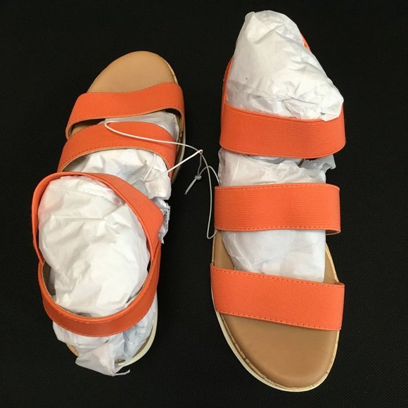 NIB Universal Thread Benni Heels Contoured Footbed for Support - Orange - 7 1/2 - Picture 1 of 8